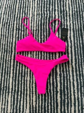 Neon Pink Bikini Set - Two Piece Swimwear